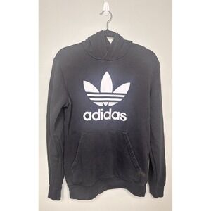 Adidas Trefoil Fleece Hoodie Youth XL  Black Cotton Blend
